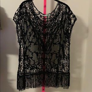 Lace fringe top